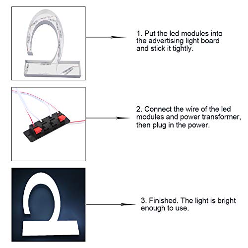 Lulin 100PCS Waterproof Super Bright Led Module Strip Lights White, 53FT DC12V 3 LED Module White for Letter Sign Advertising Sign with Tape Adhesive Backside - size: 1.2W-100PCS