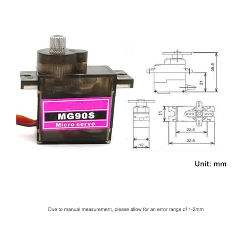 MG90S Micro Servo Kit Full Metal Gear with Mechanical 90° Limit, Coreless Motor 2kg·cm Torque for RC Car Robot Helicopter Arduino (Pack of 4) - style: 4PCS MG90S - 180 Degree