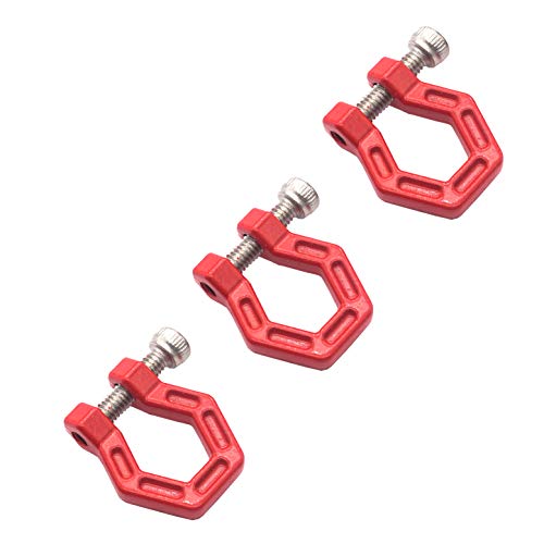 4Pack Vgoohobby RC Car Trailer Buckle,Metal Tow Shackle Front Bar Rescue Lock Hook Ring Compatible with Axial SCX10 Tamiya CC01 D90 Traxxas 1/10 RC Crawler Car