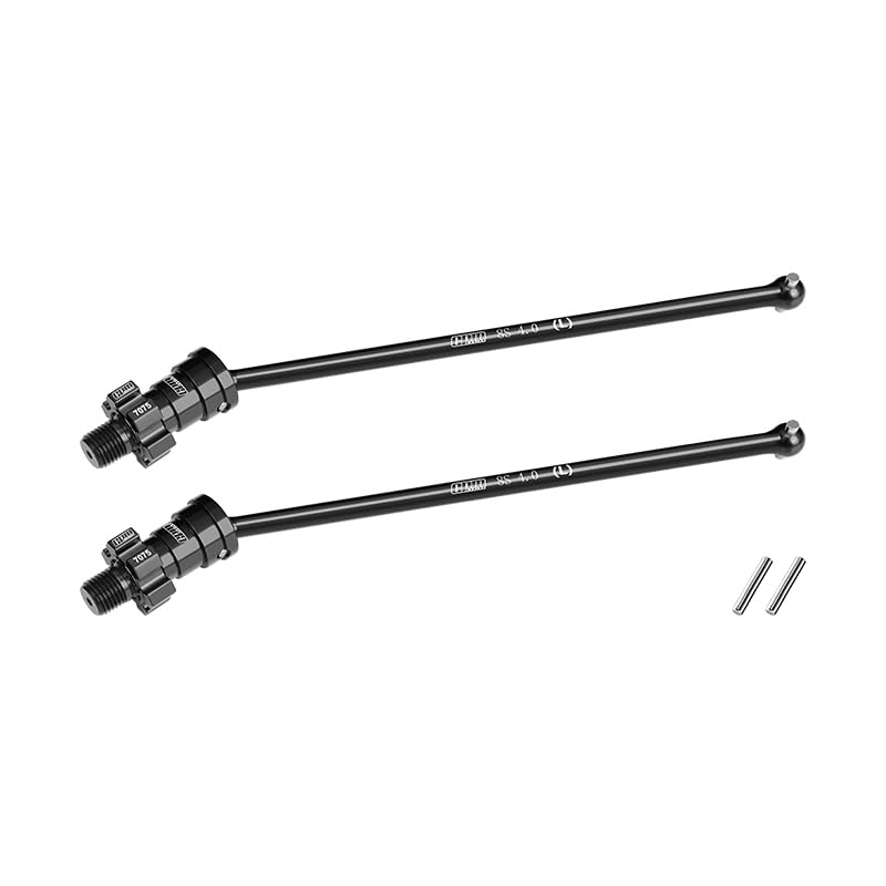 GPM 4140 Medium Carbon Steel Front/Rear Driveshaft with 7075 Alloy Hex for TRAXXAS XRT 8S X-Maxx WideMaxx Ultimate Suitable for #7895 WideMaxx Suspension Kit (Black) - color: Black