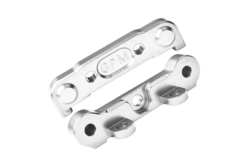 GPM 7075 Alloy Front Hinge Pin Brace Set for Tekno 1/10 MT410 2.0 4X4 Pro SCT410 2.0 (Silver) - color: Silver