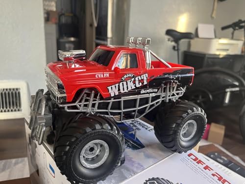 Highspeed Entry Level red rc Monster Truck with Light Spray 2.4GHz Upright 360 Rotate 4WD Monster Trucks rc Cars, 20+ KM/H Monster Trucks 70min (Max) Runtime,Back-to-School Season Toddler Toy 8-12 - color: Bigfoot-red