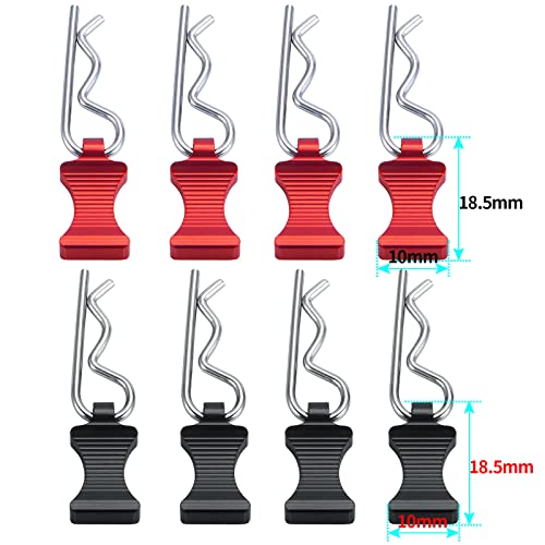 Que-T 1 Set Body Clips Pins with Pull Tabs for 1:6 Axial SCX6 AXI05000 RC Crawler Car (Red) - color: Red
