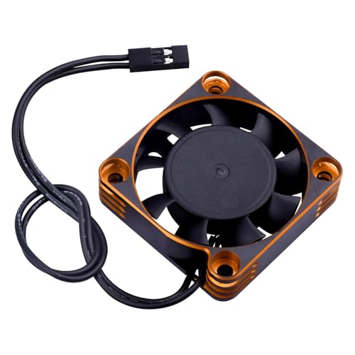 RC Car Motor Cooling Fan Heatsink 16000RPM Brushless ESC Cooling Fan 40x40mm for RC Car 1/8 1/10 540 550 Motor (Gold) - color: Gold