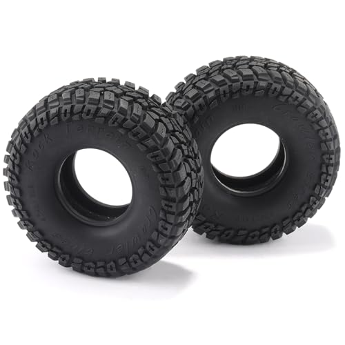 1.9 Rubber Rocks RC Tires with Foam Inserts - 120mmOD Tire Super Soft Rubber for 1:10 Scale Rock Crawlers, Trail Trucks - Compatible with Axial SCX10 90046 AXI03007 D90 Traxxas TRX-4, KM2 Wraith - size: 1.9in