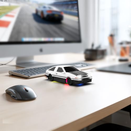 RC Drift Car, 1/43 Mini RC Drift Car with Gyro, 2.4GHz Full Proportional Control, 20KM/H 4WD High Speed Remote Control Alloy, LED Lights & Drift Tires, Toys Gift for Adults, Boys and Girls - color: White and Black