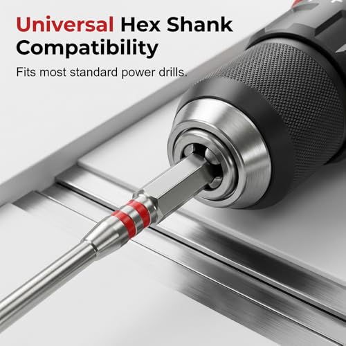 6PCS Pagoda Hex Screwdriver Bit Set Magnetic Steel 1/4" Hex Bits (1) | H1.5-H6 Hex Sizes,Heavy-Duty DIY & Workshop Use,Impact-Resistant,Anti-Wear, Fits Ratchet Wrench