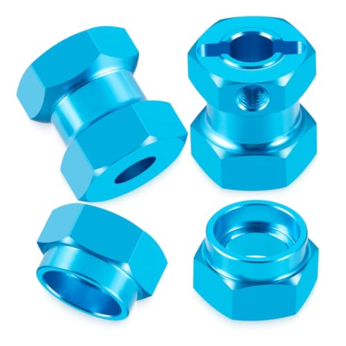 RC Aluminum Wheel Hub Hex Adapter 5mm to 12mm Combiner Wheel Extension Hex Drive Hub Adapter with Bearing Kit Compatible with 1/10 Tamiya 58346 Grasshopper RC Car Upgrade Parts