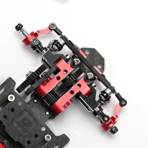 RC Car Frame, 1/24 1/28 TG Super Assembled Mini Rear Drive RWD Drift Racing Car Frame Body Kit with Tools DIY Parts (Red) - color: C.red