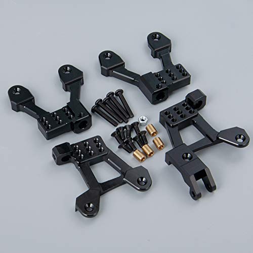 4PCS Aluminum Shock Tower for 1/10 Axial SCX10 II 90046 90047(Black) - color: Black