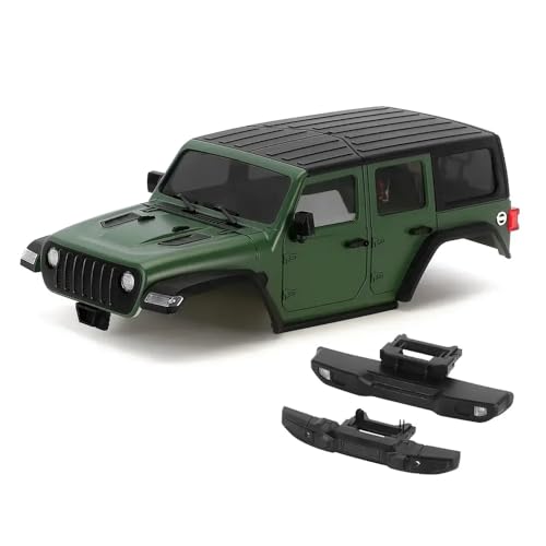 1/18 RC Crawler Chassis Compatible Body Kit 6. 10in Wheelbase ABS Hardtop with Front Rear Bumpers Fits Bronco Style Models 4M-66(Green) - color: Green