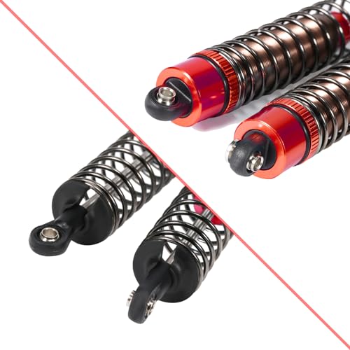 52MM Oil Shock Absorbers Upgrade Compatible with 1/10 RC Cars | Fits Tamiya TT-01/02 / M03-06 / TA05/06 / M05 / M06 - Oil Damper Upgrade - Red - color: Red
