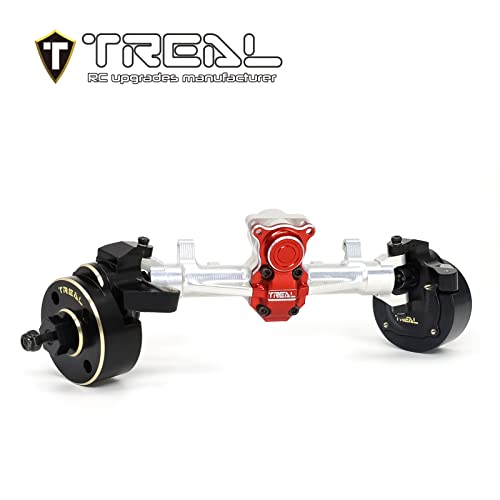 TREAL SCX24 Brass Inner Portal Covers(2P) Front Steering Knuckles 11g for Portal Axles-Black