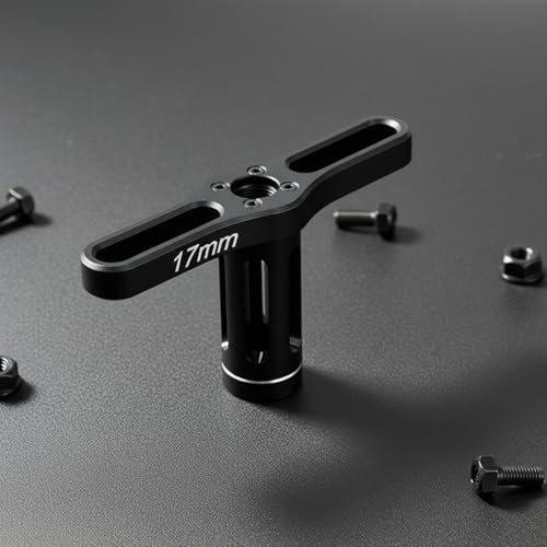 Amagogo Hexagonal Socket Wrench 17mm Nut Driver Vehicle Socket Tool Sandblasted Aluminum Finish Comfortable Grip Suitable for Tire Road Repairs, Black - color: Black