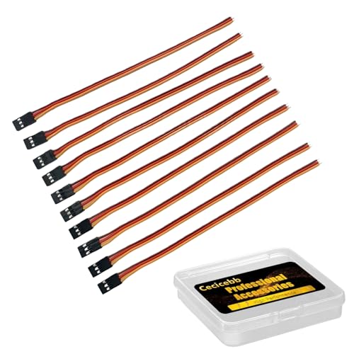 10 Pieces 3-Pin Servo Extension Cable Servo Extension Cord RC Wire Cable Connectors Compatible with RC JR Car Airplanes Drone