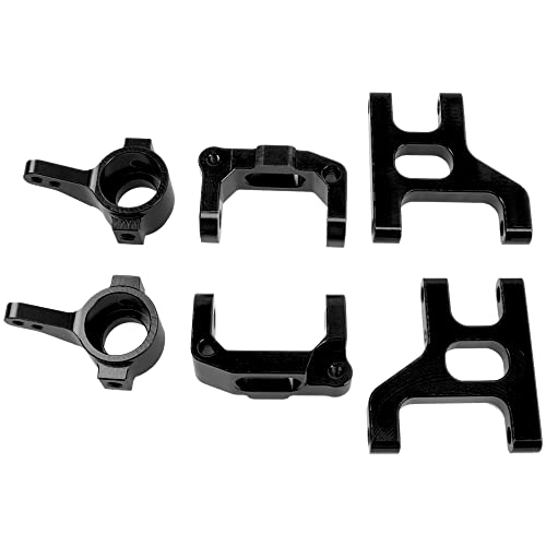 ShareGoo Front Steering Knuckle Cup C-Hub Carriers RC Swing Arm Drive Shaft Compatible with Tamiya CC01 CC-01 1/10 RC Crawler Car Upgrade Parts (Black) - color: Black