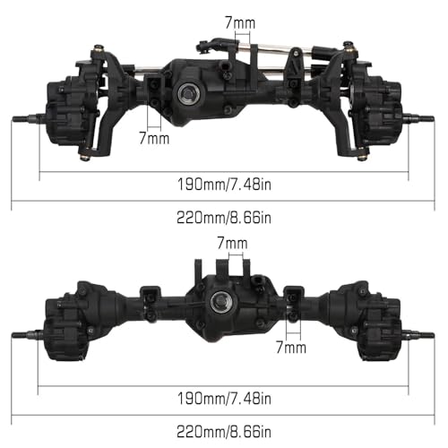 RC Complete Axle for TRX-4 1/10 RC Crawler Car Upgrade Parts rc Front Rear Axle Set Portal Assembly(Rear Axle) - size: Rear Axle