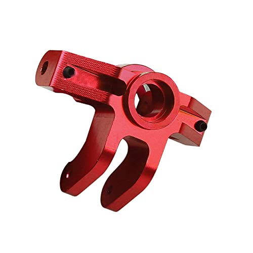 Aluminum Alloy Front Steering Knuckles Carrier Steering Block Compatible with 1/8 Losi LMT 4WD Solid Axle RC Monster Car (Red)