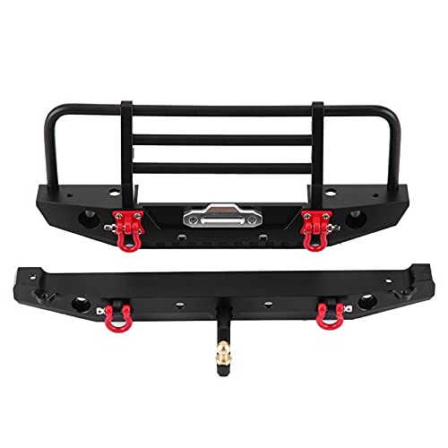 Metal Front Rear Bumper with LED Lights, for SCX10II 90046 1/10 RC Crawler Car