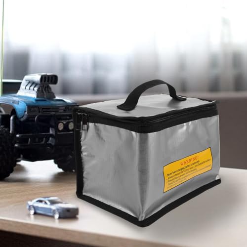UKCOCO Fireproof Explosionproof Lithium Battery Bag for Drones and RC Cars Large Capacity Organizer Safety Strap and Insulated Design