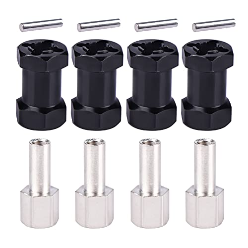 AIMROCK 12mm Hex Hub Extension Wheel Spacer 20mm Offset for 1/10 SCX10 SCX10 II Wraith Gen7 Gen8 D90 RC Crawler Truck (Black, 20mm) - color: Black, size: 20mm