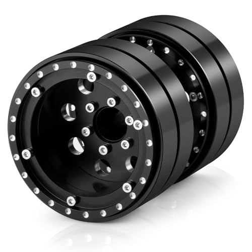 RCLIONS 1.9" Dually Beadlock Wheels 4PCS RC Aluminum Rims for 1/10th AXIAL SCX10 SCX10 II TRX4 TRX6 Flatbed Hauler RC Crawler Car Upgrade Parts - size: 4PCS