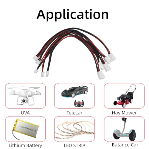 5PCS JST-XH 2S Balance Plug Extension Lead 22AWG Silicone Wire 200mm for RC Drone FPV Quadcopter Lipo Battery Charger DIY