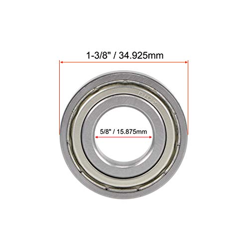 uxcell R10ZZ Deep Groove Ball Bearing 5/8-inchx1-3/8-inchx11/32-inch Shielded Z2 Lever Bearings 10pcs - size: 5/8"x1-3/8"x11/32"