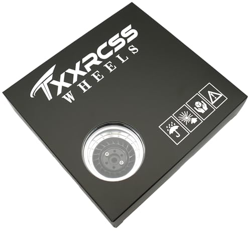 Super Heavy Rc 1.9 Beadlock Wheels Offsets -10mm Rims for 1/10 RC Crawler (Black & Silver) XX - color: Black & Silver
