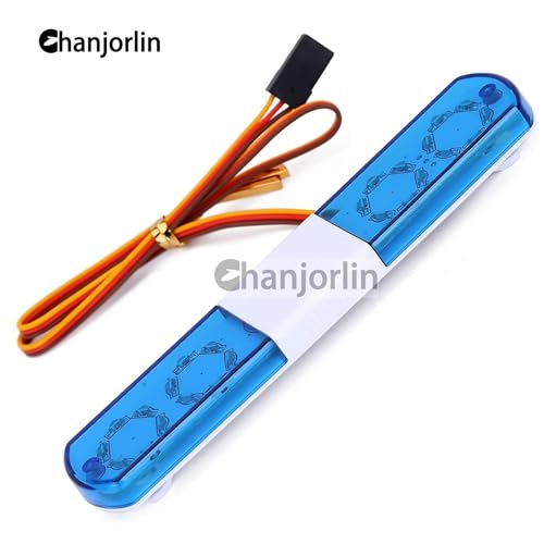 1/10 RC Car Simulation Police Lights Multi-Function Flash LED Lamp Nine Flashing Light Modes for 1/8 Crawler Off Road Rally Truck Cars HSP Traxxas Tamiya RC4WD Axial Arrma (Blue 145mm) - color: Blue 145mm