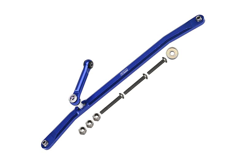 Palumma RC Steering Linkage, Aluminum Front Steering Rod Tie Links for LOSI 1/8 LMT SOLID AXLE 4WD MONSTER TRUCK LOS04022 RC upgrade part (blue)