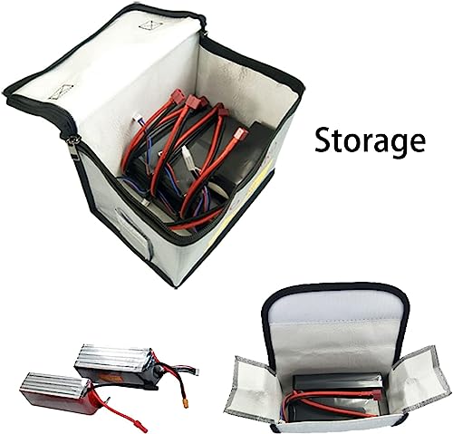3pcs Lipo Battery Safe Bag Fire-Explosionproof Bag for RC Vehicle Batteries Other Batteries Storage and Charging Safe (215x145x165mm+185x75x60mmx2)