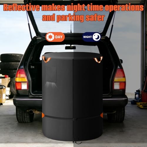 Tire Cover Diameter 33" Lx47 H, Waterproof 600D Oxford Outdoor Tire Storage | Spare Tire Wheel Cover,Universal Truck Camper Tough Spare Tire Bag with Waterproof Zipper, Reflective Handles