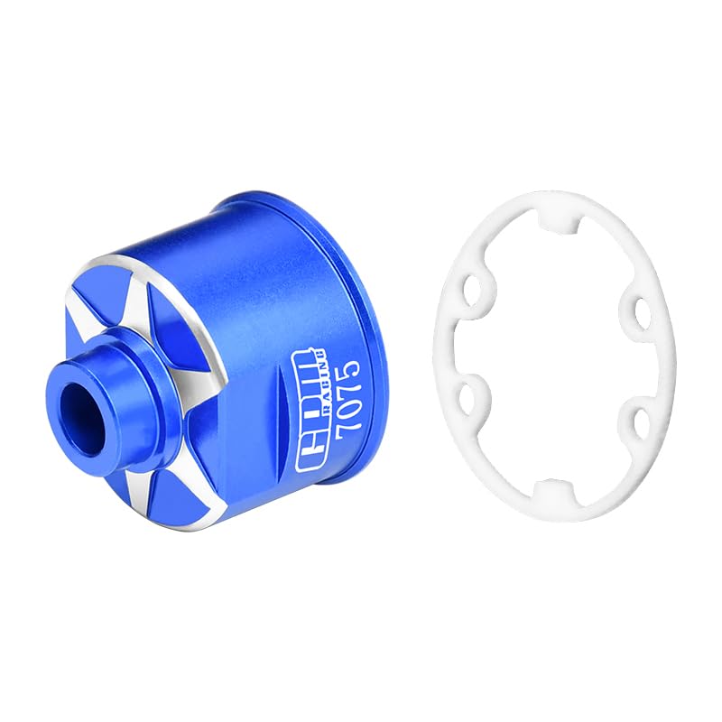 GPM Upgrades Aluminum 7075-T6 Front/Rear Diff Case E-Revo (56087-1) for 1/10 Slash 4X4 RC Car (Blue)