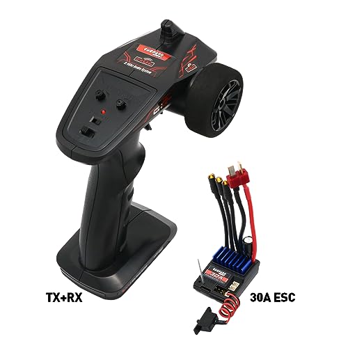 Havcybin 2.4G CH2 RC Transmitter and Receiver Waterproof 2845 3100KV Brushless Motor 30A ESC 3 in 1 Comb Set for RC Car Boat - color: Red-2