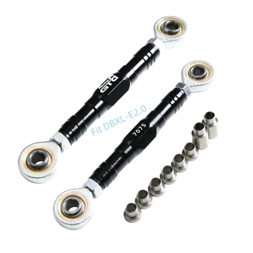 GTBRacing CNC Aluminum 7075-T6 Front Rear Steering Turnbuckle Tie Rod Set for 1/5 RC Car Losi DBXL-E 2.0 DBXL 2.0 Upgrade Part (Steering Turnbuckle Black) | 7075 Losi dbxl-e 2.0 Linkage - color: Steering Turnbuckle Black