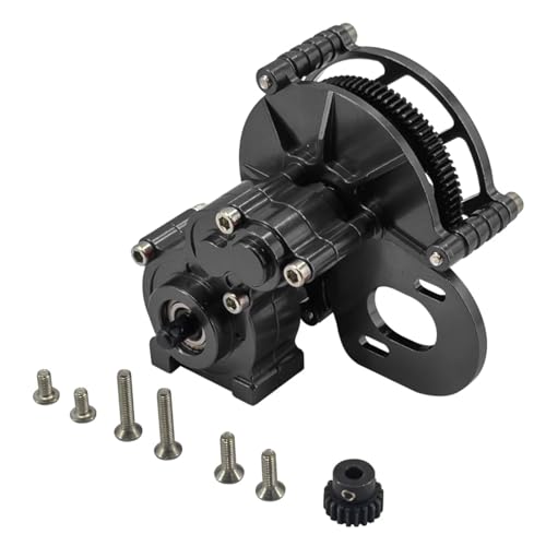 for Axial for Scx10 Ii 2 1/10 Rc Crawler Car Transmission Speed Gearbox Set Kit with Metal Gear Upgrades Parts Accessories RC Parts(Black) - color: Black