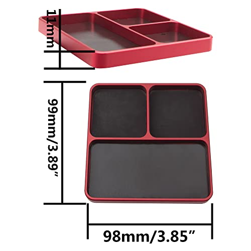 RC Screw Tray Magnet Screws Holder Plate Screw Organizer Tool (Red) | Universal Metal RC Screw Tray with Magnetic Pad, Magnet Screws Plate RC Tools for HSP Redcat Traxxas Axial 1/8 1/10 RC Car - color: Red