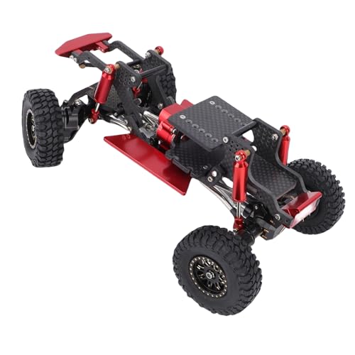 Asixxsix RC Crawler Chassis Frame Kit, Lightweight Strong Modular Design RC Upgrade Parts, Composite Material Chassis Frame Kit with Easy Installation for Ascent 18 1/18 Crawler (Black Red) - color: Black Red