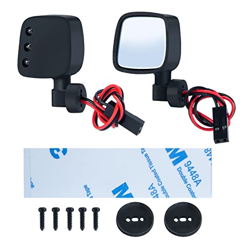 Maleonn RC Left and Right Side Mirrors Kit Rear View Mirrors Set for 1/10 RC Crawler Car SCX10 Upgrades Accessories