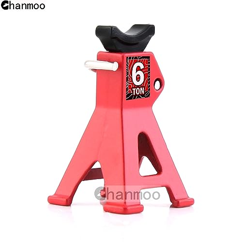 1/24 RC Toy Jack Stands 1/18 Simulation 6 Ton Metal Adjustable Mini Jacks Stand for 1:18 1:24 Scale Crawler Car Axial SCX24 Kyosho Tamiya HSP FCX24 TRX4M SCX24 AX24 Ford Bronco (Red, 2 PCS) - color: Red