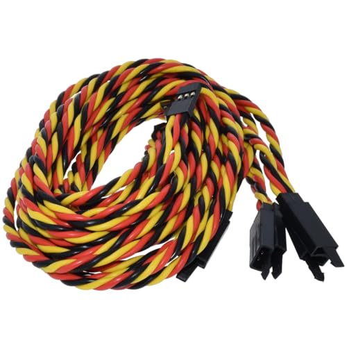 BackBayRC - 20awg Twisted Servo Extension Cable w/Safety Clip - 100 Strands for RC Vehicles, Drones, E-Bikes - 8 Lengths / 5 Wires per Pack (90CM / 36in) - style: 90CM / 36in