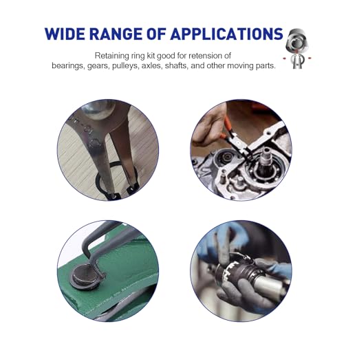 Boatsea 500Pcs E-Clip Circlip Assortment Set, External Retaining Clips Assortment Set, Alloy Steel Circlip Kit, Anti Walk Washers, Includes 17 Sizes of M1.5-M22 - size: E-Clip 500PCS