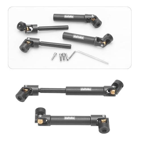 daitoku 2PCS 97-135mm Universal RC Drive Shaft for 1/10 Axial SCX10 SCX10-II Redcat D90 Gen7 /Pro RC4WD GEN8 RC Crawler - size: 97-135mm