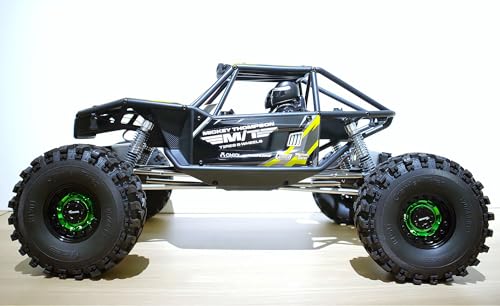 RC 1.9 Beadlock Wheels Adjustable 2 Offsets Rims Hub Aluminum Upgrades for 1/10 RC Crawler Axial SCX10 RR10 Wraith TRX4 TRX-6 XN (Green Black) XN1909 - color: Green Black
