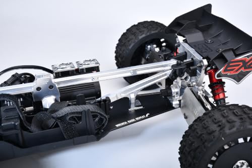 GPM 7075 Aluminum Front Rear Chassis Brace for ARRMA 1/7 Talion 6S EXB V6, Upgrade RC Car Chassis Support, Extreme Bash Toughness, 4mm Thick CNC (Blue) - color: Blue
