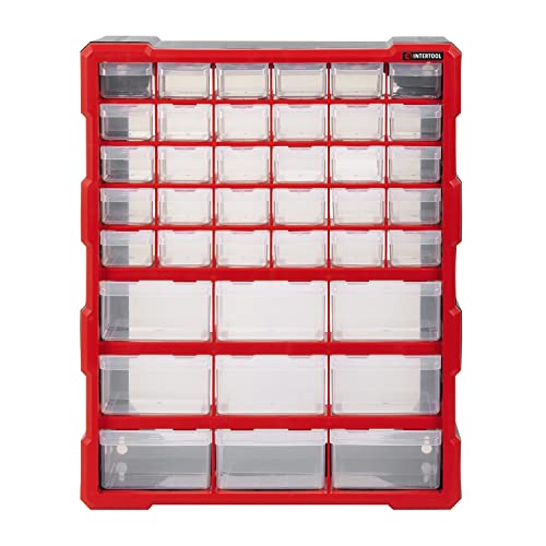 Small Parts Organizer for Hardware & Screws | 39 Removable Bins with Dividers | Wall Mount or Desktop Craft & Lego Storage Cabinet | 19” x 15” x 6” BX08-4013 - style: 39 Drawers