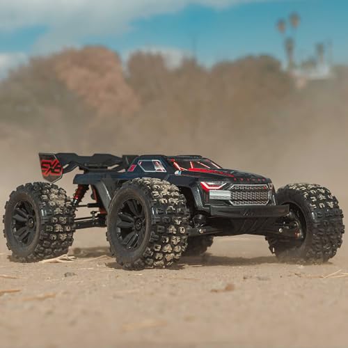 ARRMA 1:8 Kraton 6S EXB Ready to Run, Clipless Body, Basher Monster Truck RC Remote Controlled, Powerful and Stable with Brushless Motor, Battery and Charger Not Included, Black, ARA8708V6T1
