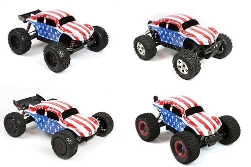SummitLink Custom Body Compatible for 1/10 1/8 Scale RC Car or Truck (Truck not Included) (Flag Strip) - style: Flag Strip