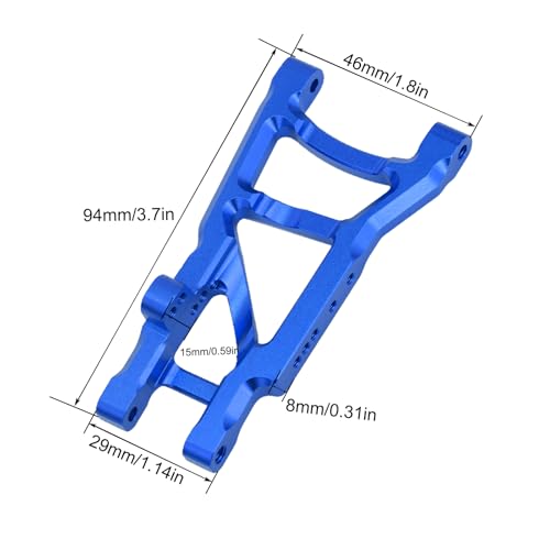 Aluminum Rear Suspension A-Arms Set Upgrade Parts for Traxxas 1/10 Slash 2WD RC Car (Blue) - color: Blue